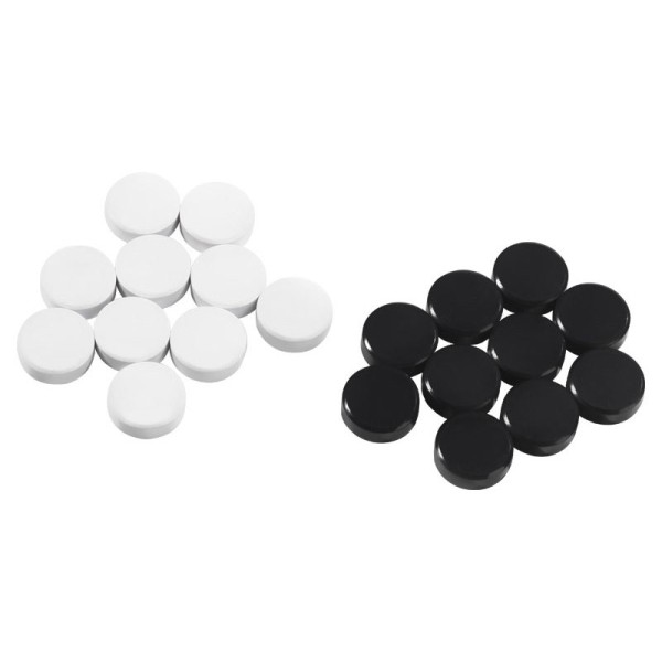 Young Users Magnetic pieces set 24 pcs (12 black and 12 white)